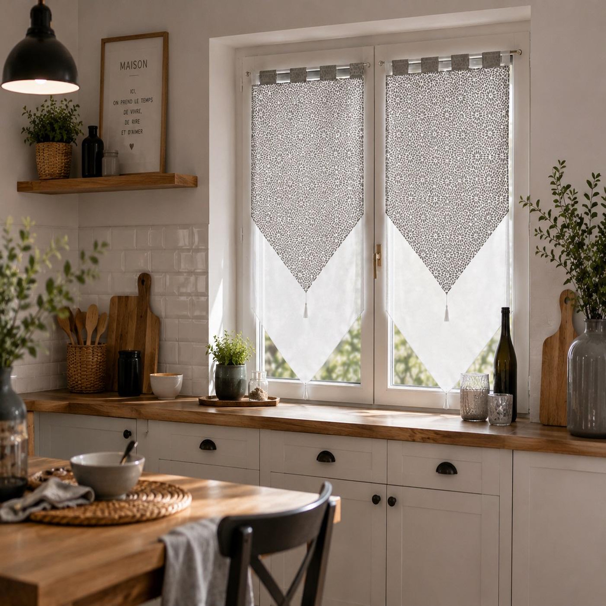 Voir la diapositive 2 : Eden Paire voilage double tunis design et moderne