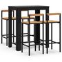 Voir la diapositive 2 : VIDAXL Ensemble de bar jardin 5 pcs noir poly rotin/bois massif acacia