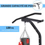 Voir la diapositive 5 : HOMCOM Support sac de boxe fixation sac de frappe barre de traction intégrée charge max. 130 Kg acier noir