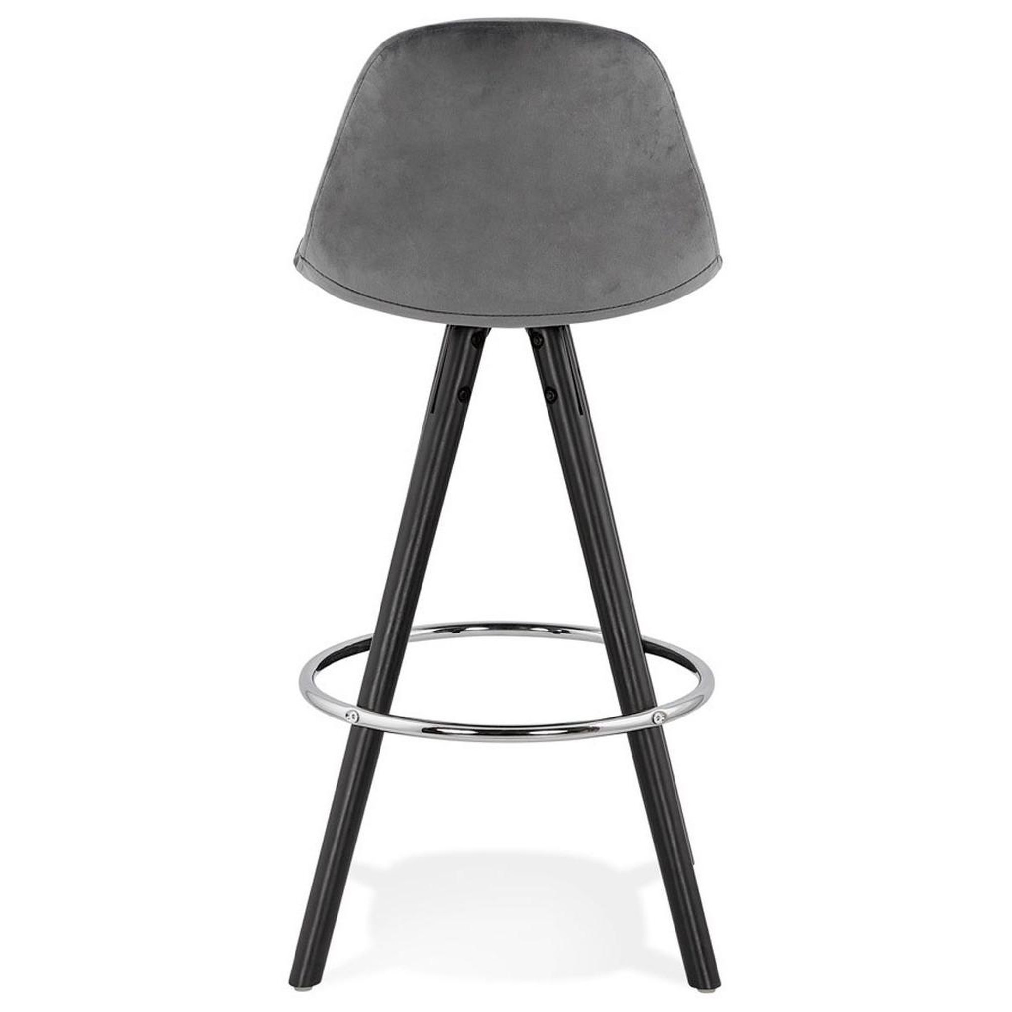 Voir la diapositive 5 : Paris Prix Tabouret de bar velours & bois  vinea  87cm gris