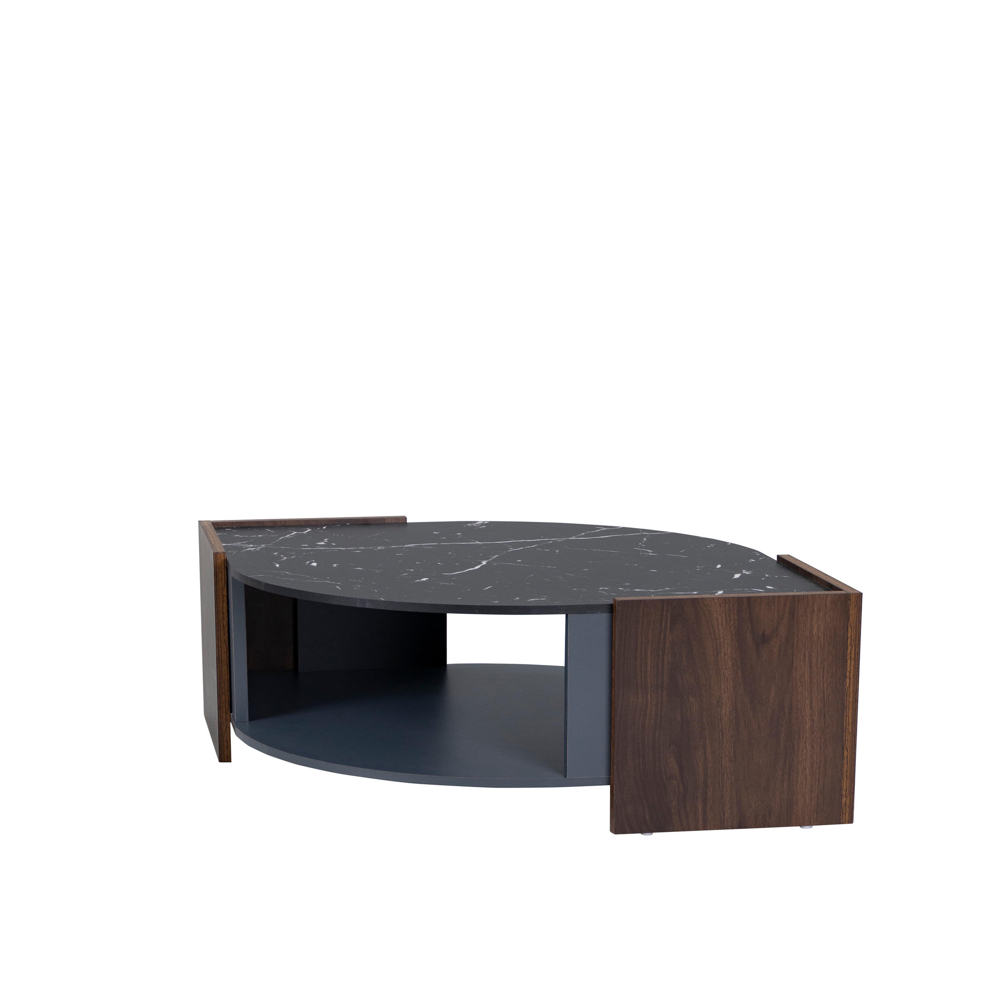 Voir la diapositive 6 : MERAX Table Basse Plateau De Table Avec Rayures En Marbre Noir