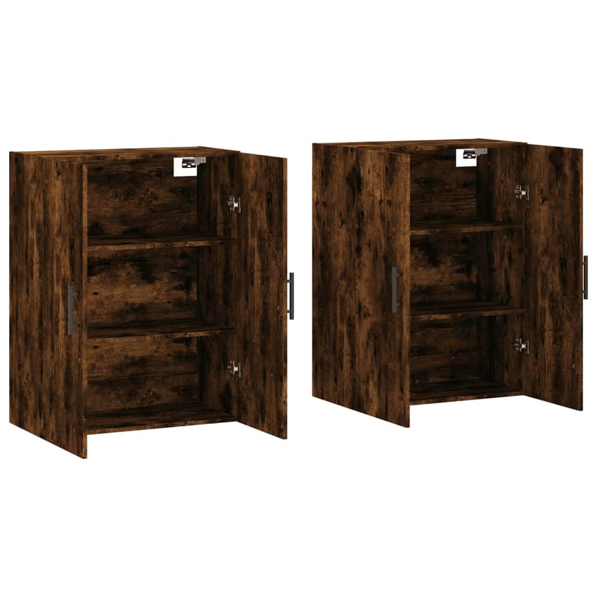 Voir la diapositive 4 : VIDAXL Armoires murales 2 pcs chene fume 69,5x34x90 cm