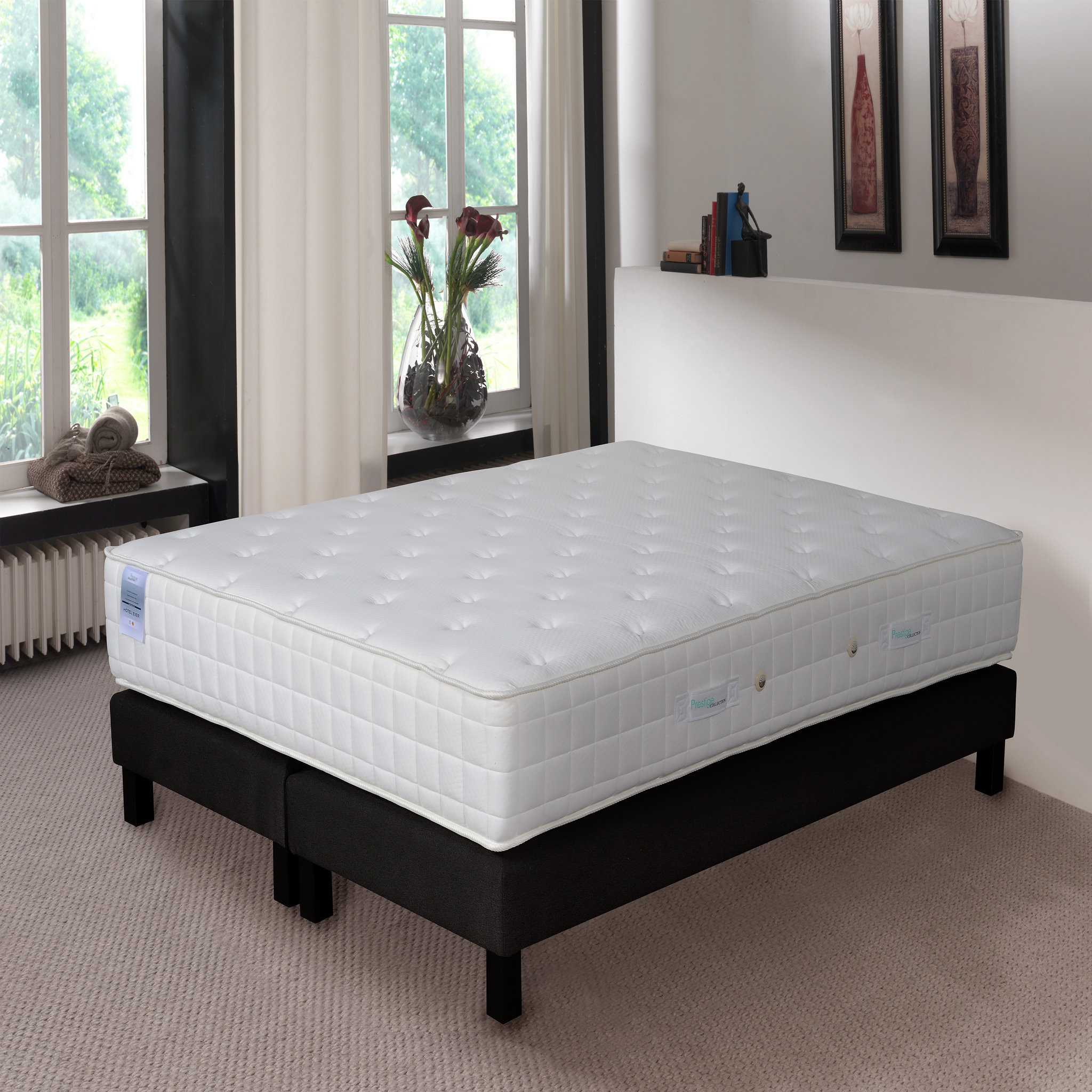 Voir la diapositive 1 : PRESTIGE Collection Ensemble matelas mousse 30cm accueil mémoire de forme 160x200 cm+ sommier 2x80x200 cm HOTEL MEMO