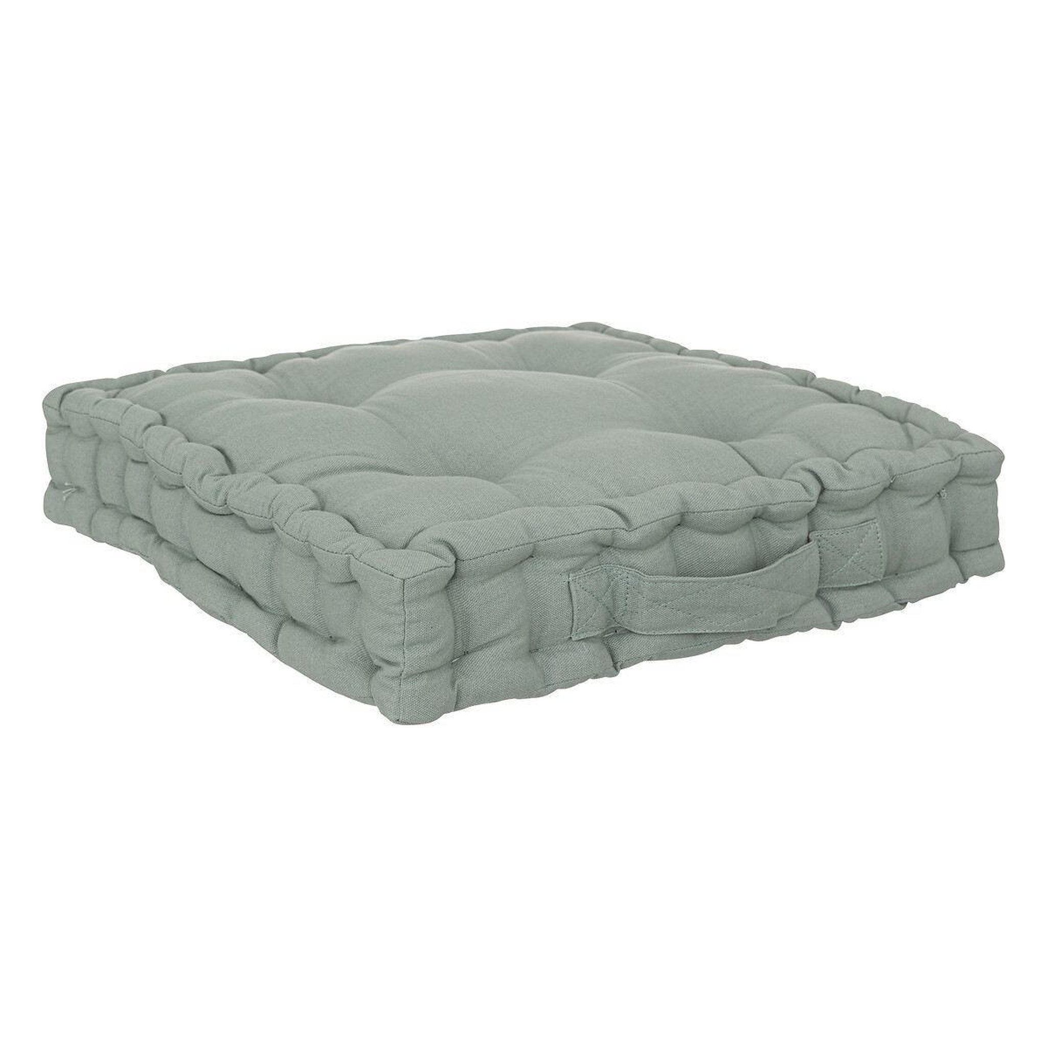 Voir la diapositive 2 : ATMOSPHERA Coussin de sol  dorian  40x40cm vert céladon