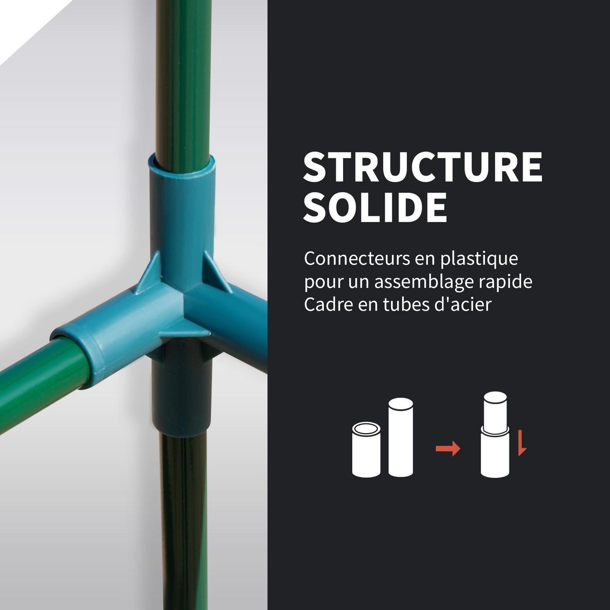 OUTSUNNY Serre de jardin serre à tomates filet protection solaire anti-UV ombrage 50-60 % 2 portes zippées enroulables acier HDPE vert foncé