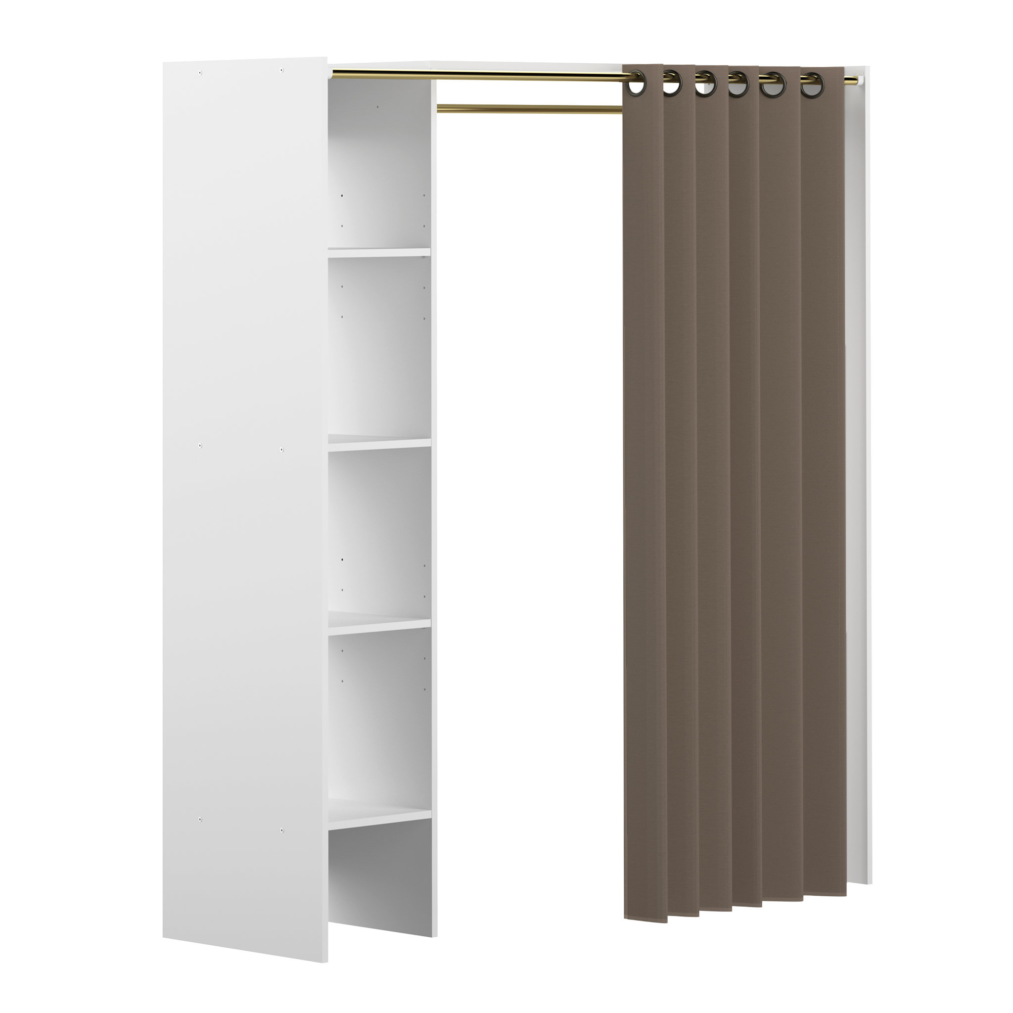 Voir la diapositive 1 : Dressing extensible à rideau H182xL123-160cm
