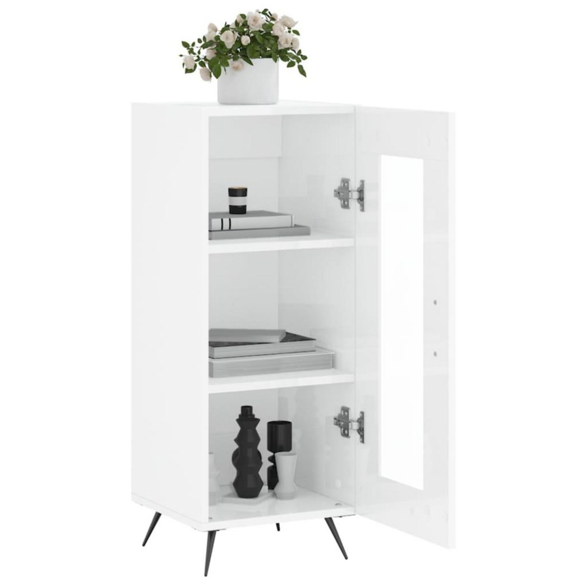 VIDAXL Buffet Blanc brillant 34,5x34x90 cm Bois d'ingenierie