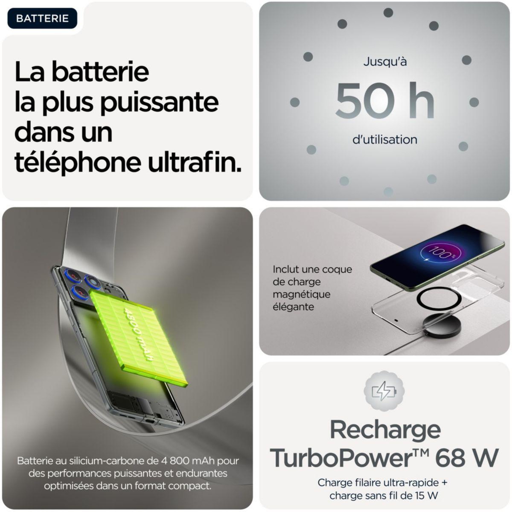 Voir la diapositive 5 : MOTOROLA Smartphone pack edge70 5g 512go gris + enceinte sound flow