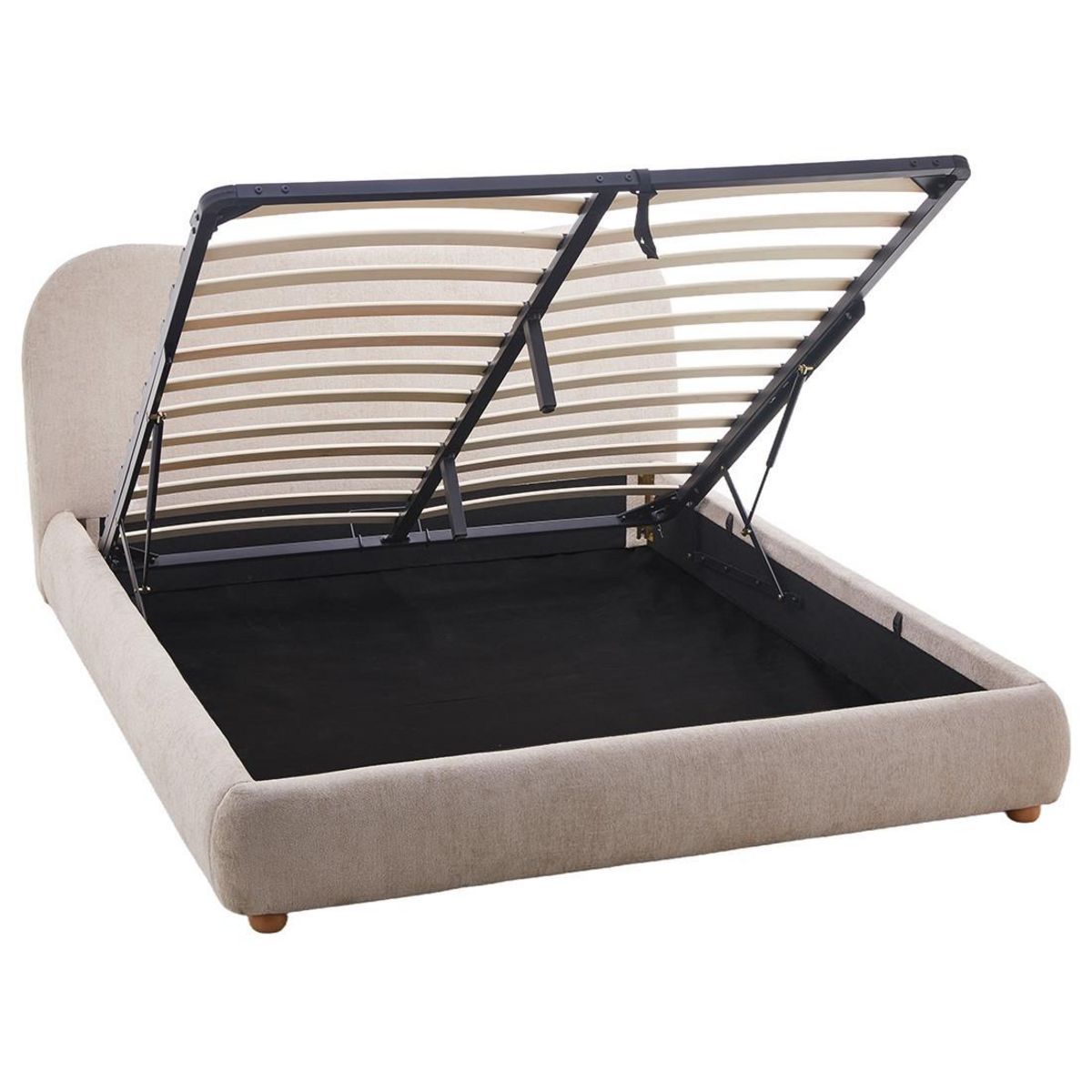 BEST MOBILIER Hugo - lit coffre - 160x200 cm - en velours texturé