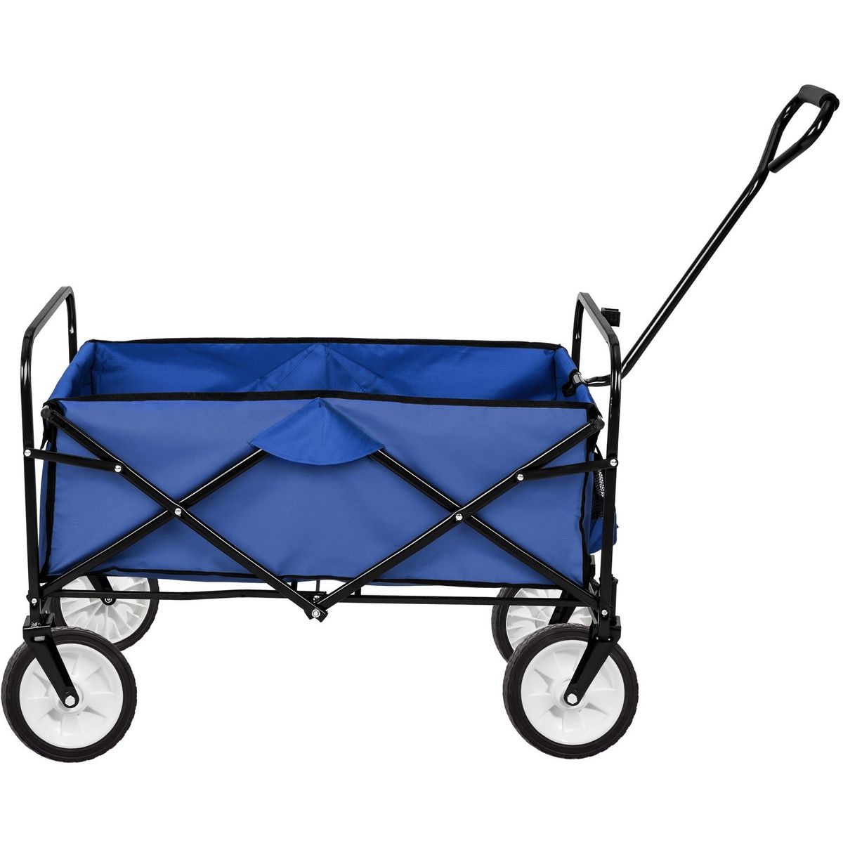 tectake Chariot de jardin et de transport pliable bleu