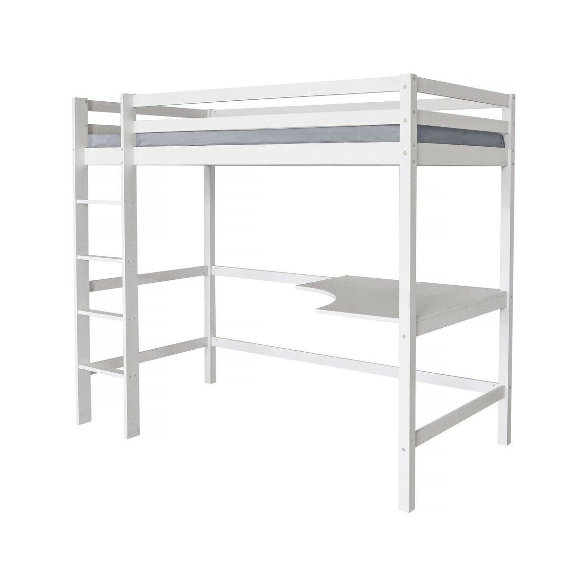 Habitat et Jardin Lit Enfant Mezzanine avec Bureau  Angéla  90 x 190 cm - Blanc