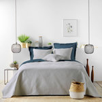 Paris Prix Couvre-Lit & 2 Housses de Coussin  Romane  240x260cm Gris
