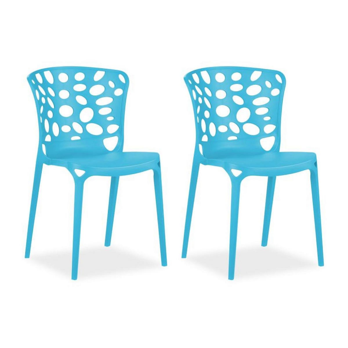 HomeStyle4U Chaise de jardin lot 2 chaises bleues