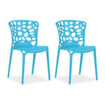 HomeStyle4U Chaise de jardin lot 2 chaises bleues