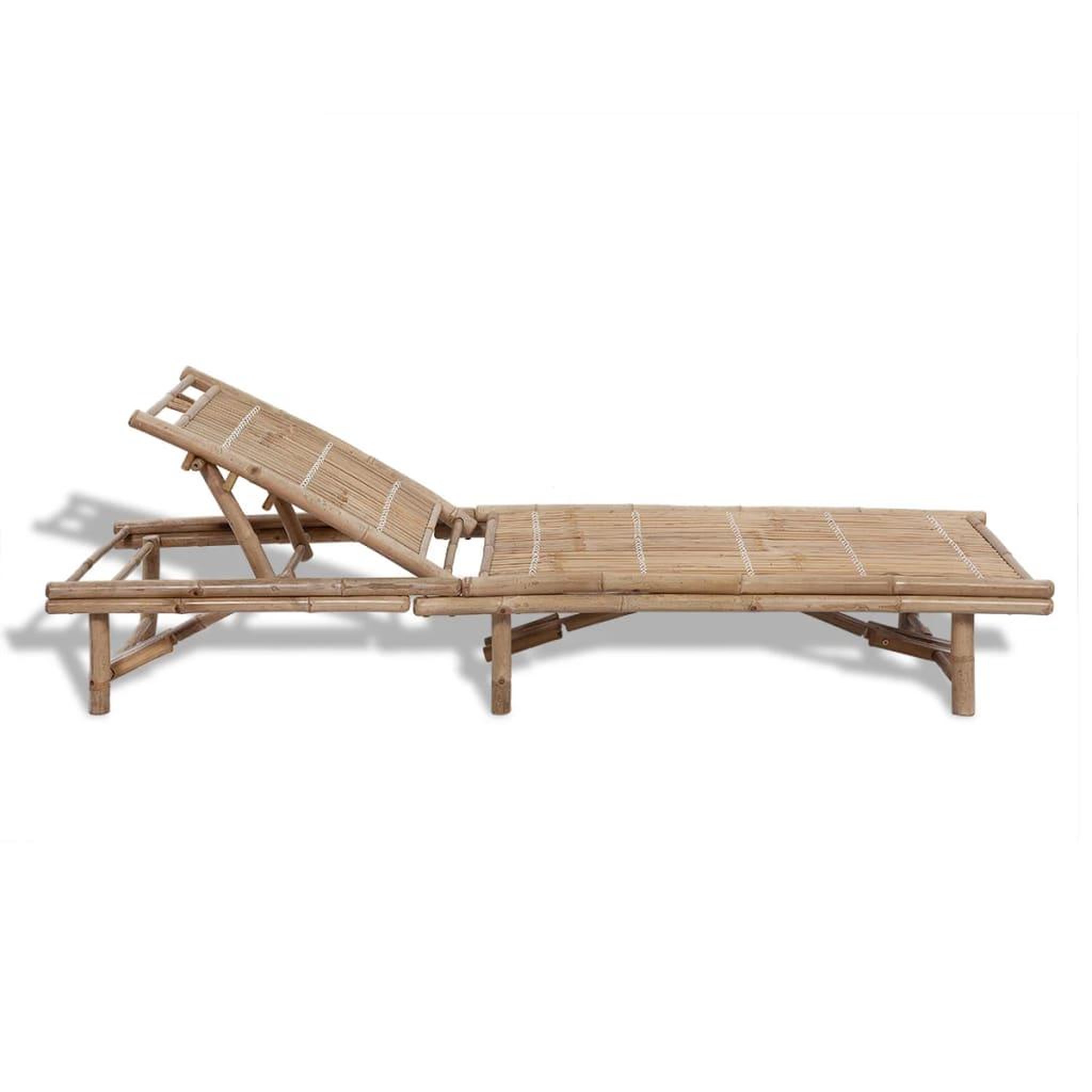 Voir la diapositive 2 : VIDAXL Chaise longue bambou