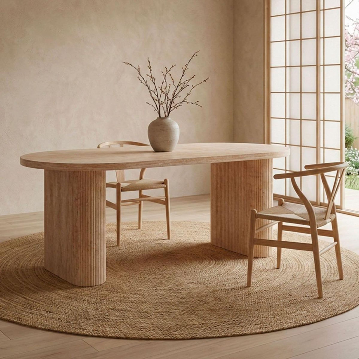 Paris Prix Table Ovale Effet Travertin  Miriam  180cm Beige
