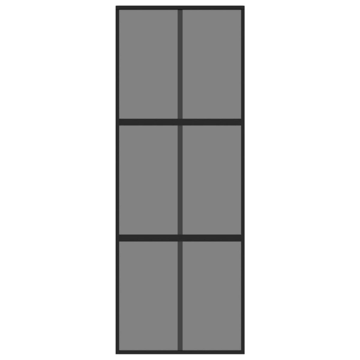 VIDAXL Porte coulissante noir 76x205 cm verre trempe aluminium