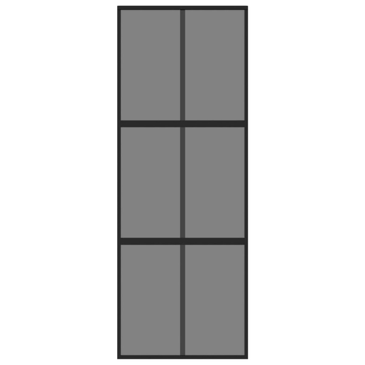 VIDAXL Porte coulissante noir 76x205 cm verre trempe aluminium