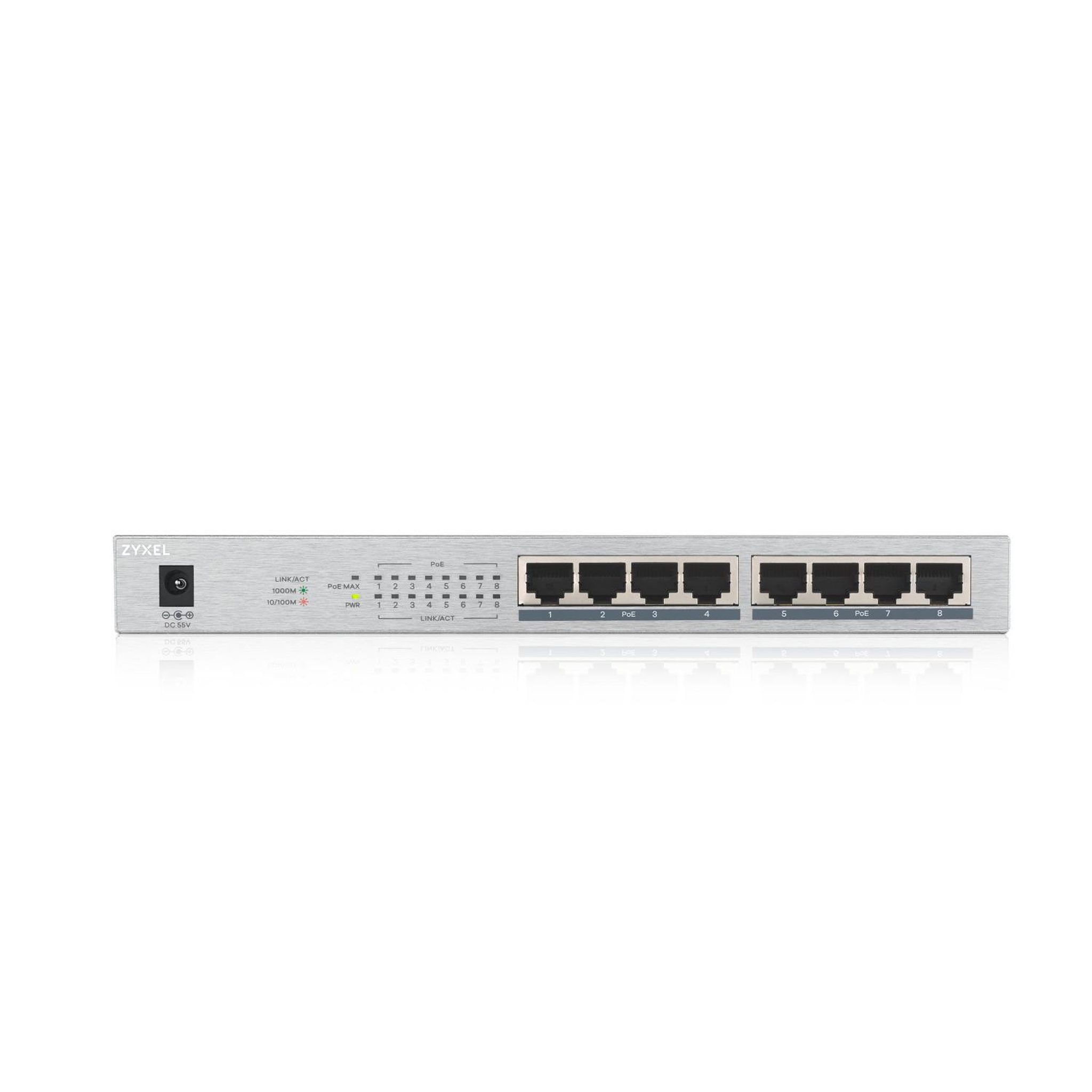 Voir la diapositive 3 : Zyxel Switch Zyxel GS1008HP - 8 ports Gigabit Ethernet PoE+