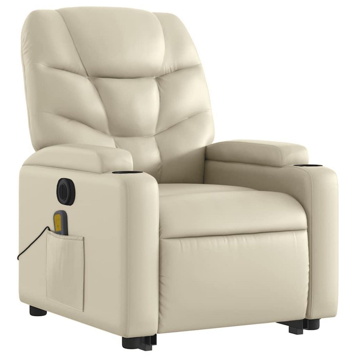 VIDAXL Fauteuil inclinable de massage electrique creme similicuir