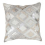 Voir la diapositive 1 : Paris Prix Coussin Design en Cuir  Spark  45x45cm Gris & Argent
