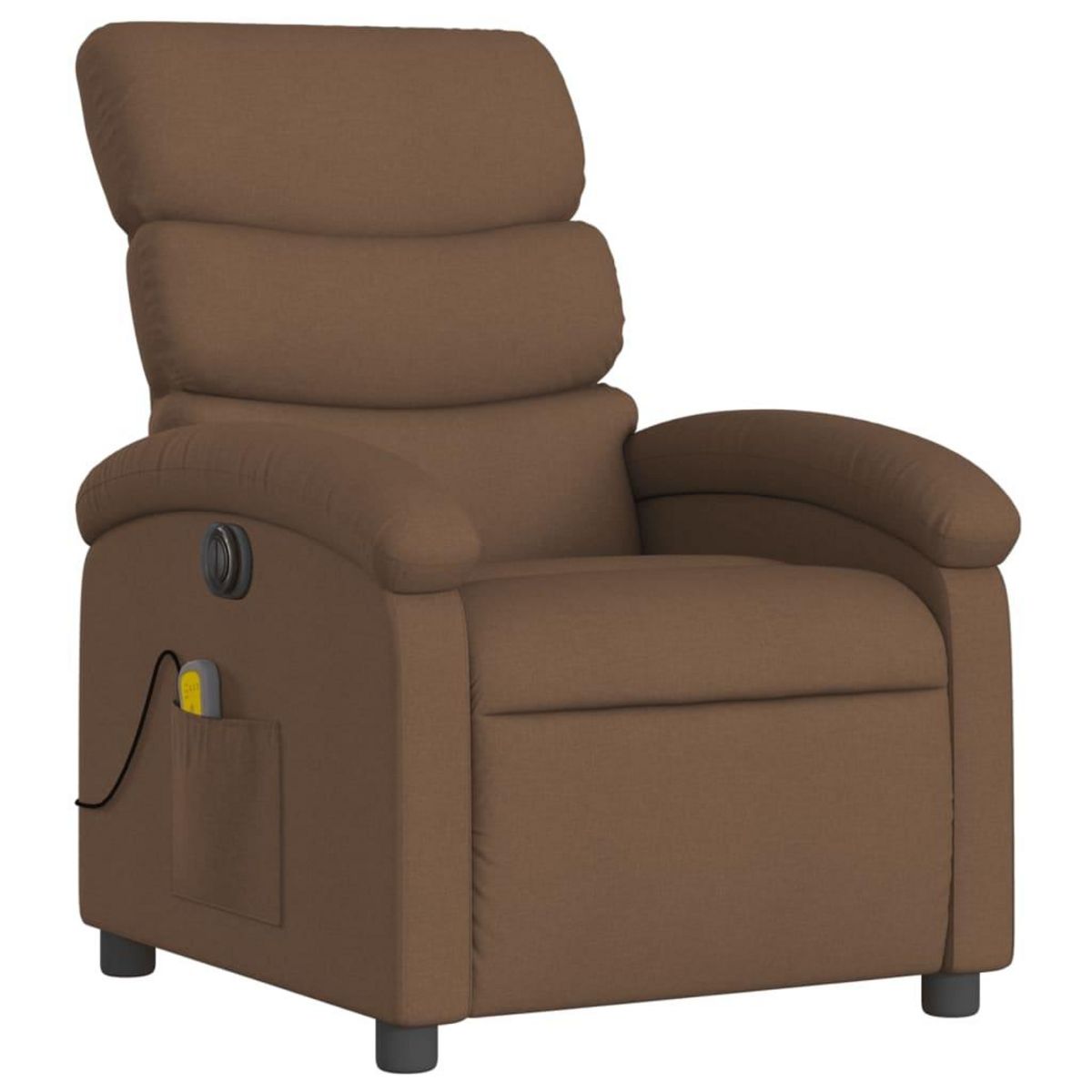 VIDAXL Fauteuil inclinable de massage electrique marron tissu