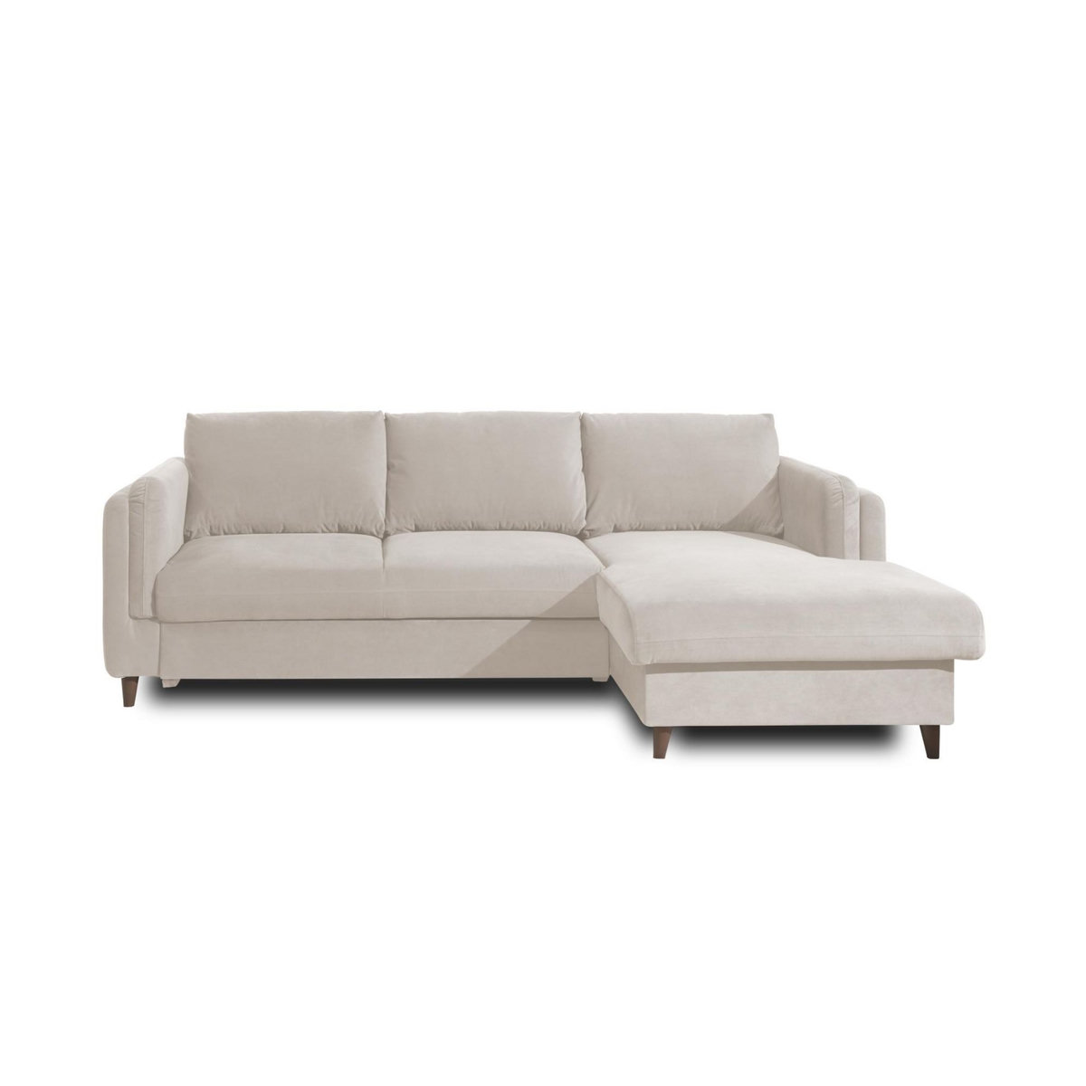 LISA DESIGN Brooke - canapé d'angle droit - convertible avec coffre - 4 places - en velours