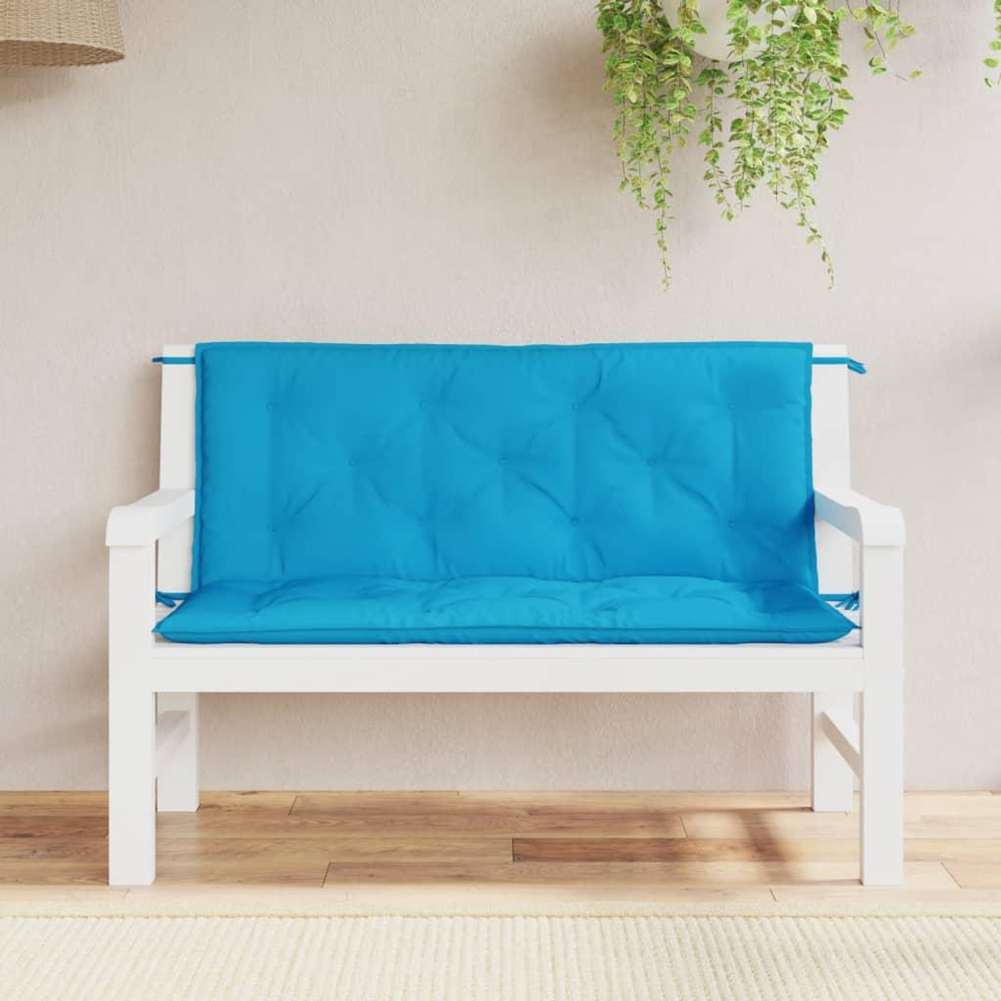 VIDAXL Coussins de banc de jardin lot de 2 bleu clair tissu Oxford