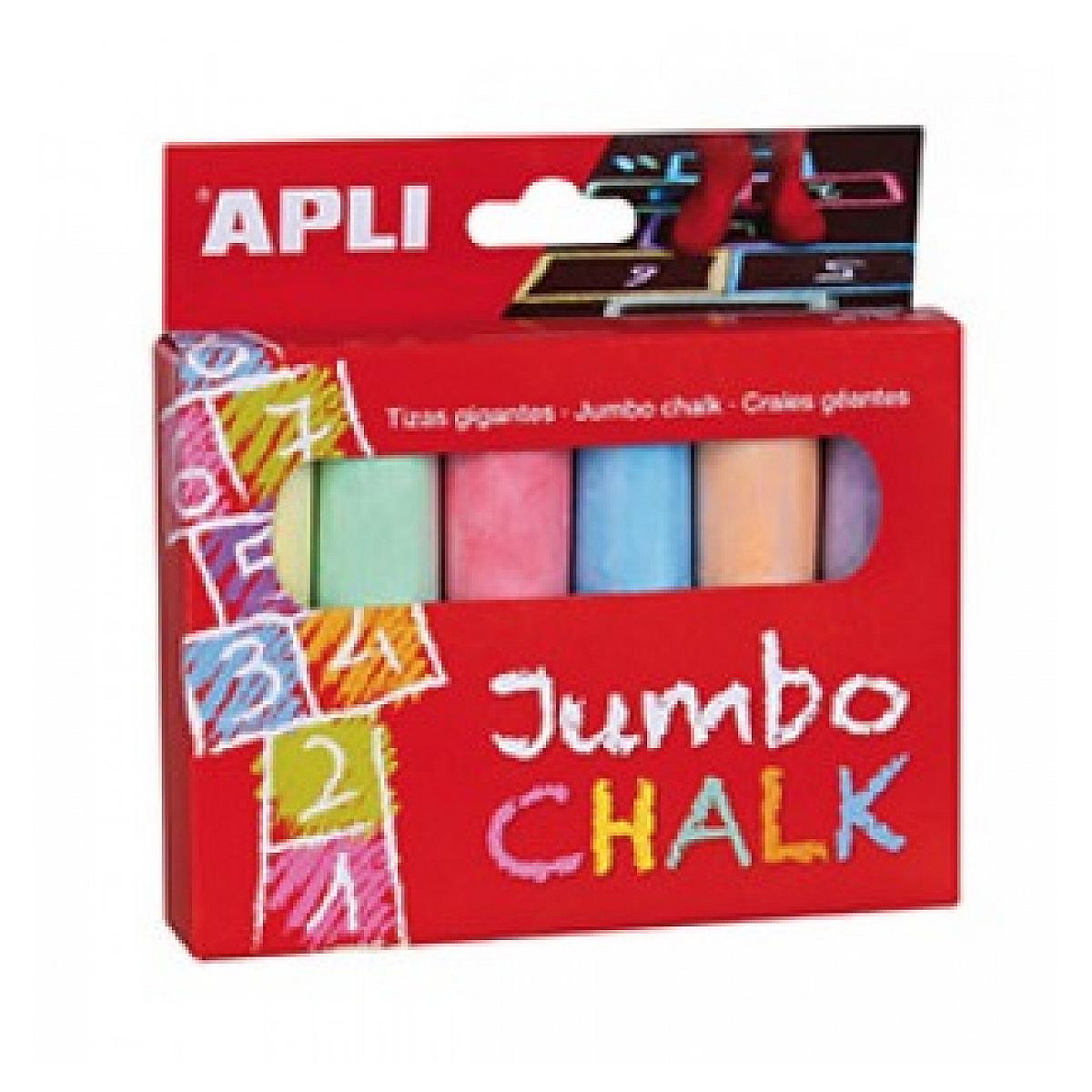 Apli Agipa Pochette de 6 craies Geantes Couleurs