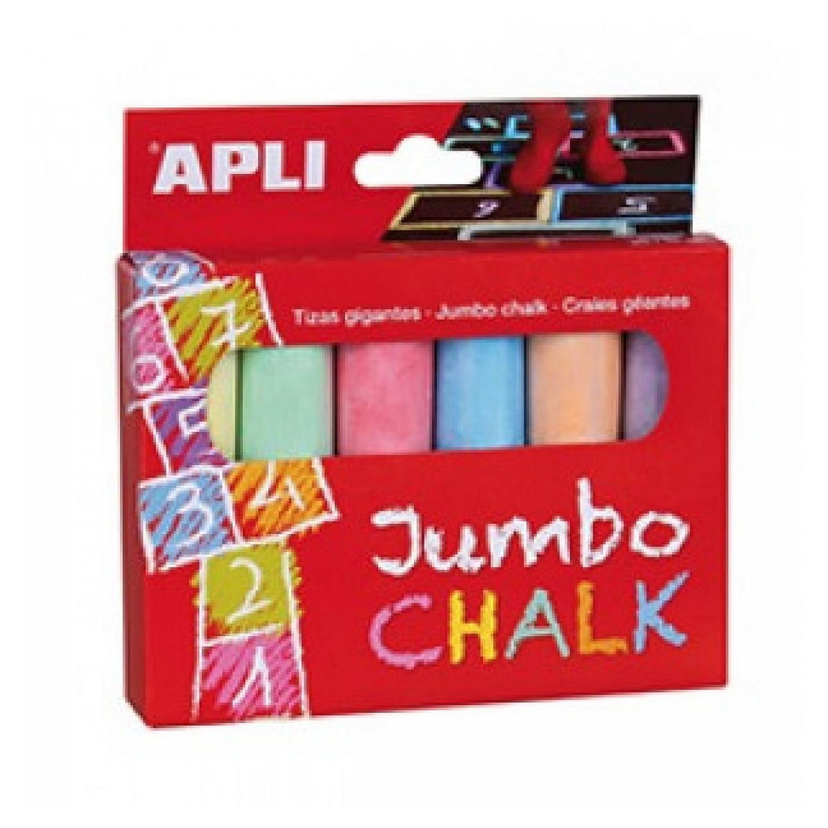 Apli Agipa Pochette de 6 craies Geantes Couleurs