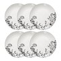 Voir la diapositive 1 : SECRET DE GOURMET Lot de 6 Assiettes Plates  White Floral  27cm Blanc