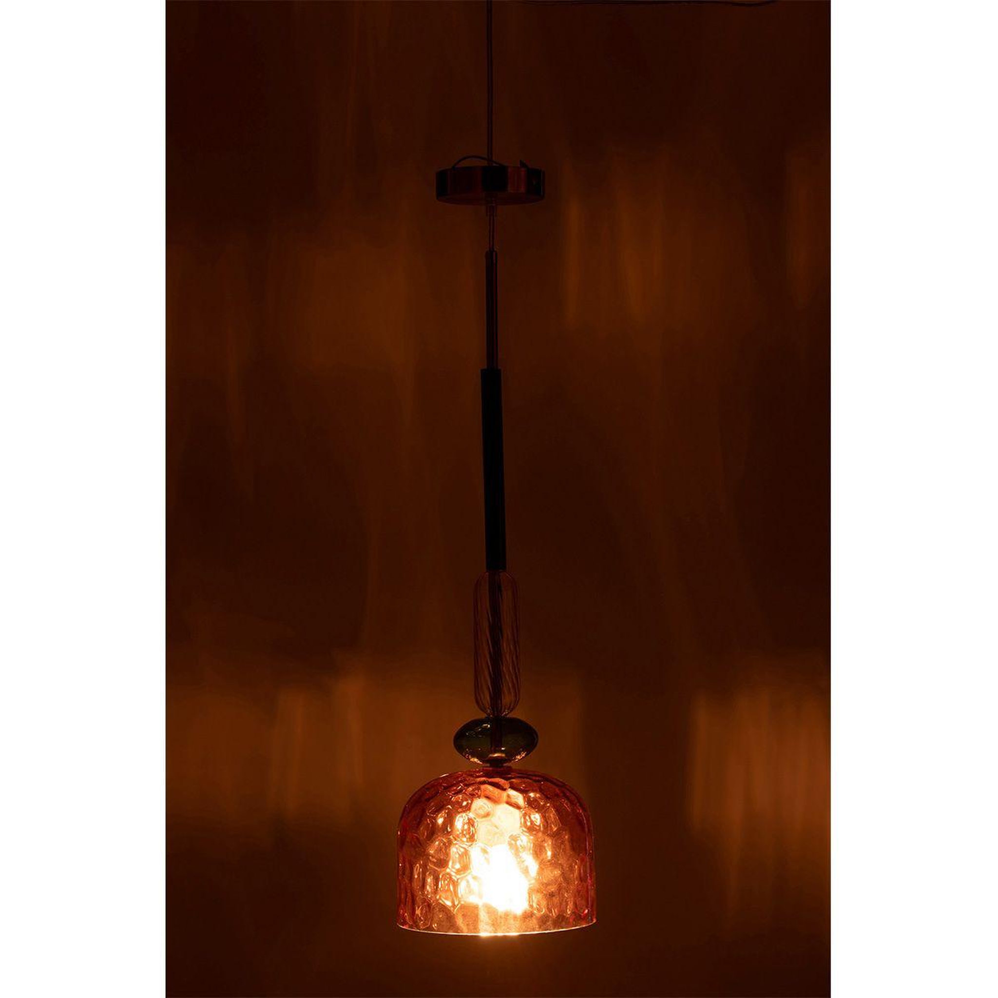 Voir la diapositive 3 : J-LINE Lampe Suspension en Verre  Fiona  160cm Rouge