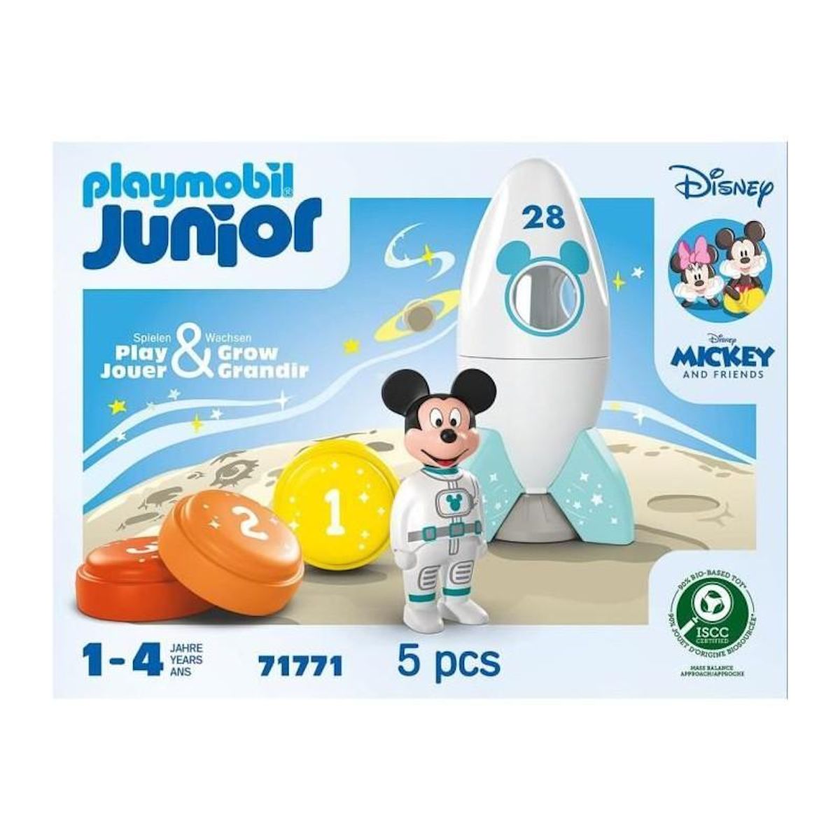 PLAYMOBIL 71771 Junior Disney Mickey astronaute avec sa fusee