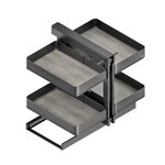 EMUCA SRL Meuble d'angle articulé Harmony pour les meubles de cuisine -  Droite/Gauche -  Acier et Bois -  Gris anthracite