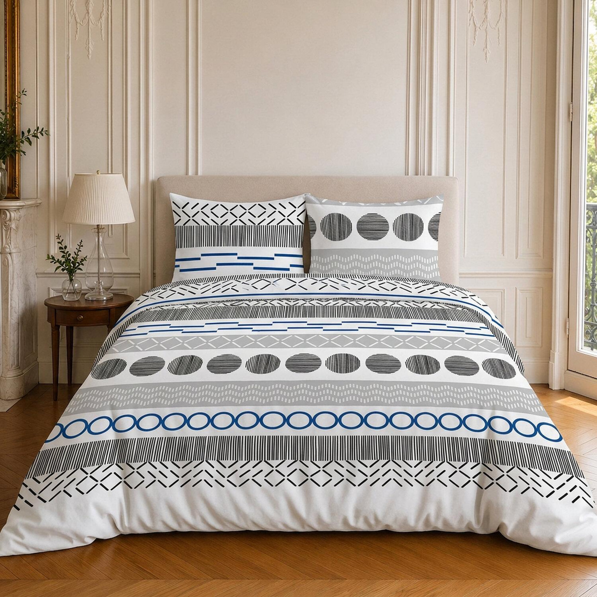 Home collection Parure housse de couette imprimée 100% microfibre - vague - 220x240 cm