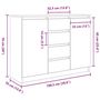 Voir la diapositive 6 : VIDAXL Buffet avec tiroirs chene noir 100,5x35x76 cm bois d'ingenierie
