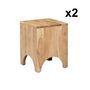 Voir la diapositive 6 : SWEEEK Table d'appoint. table de chevet en bois d'acacia (Lot de 2). couleur naturelle. L 35 x 35 x H 45cm