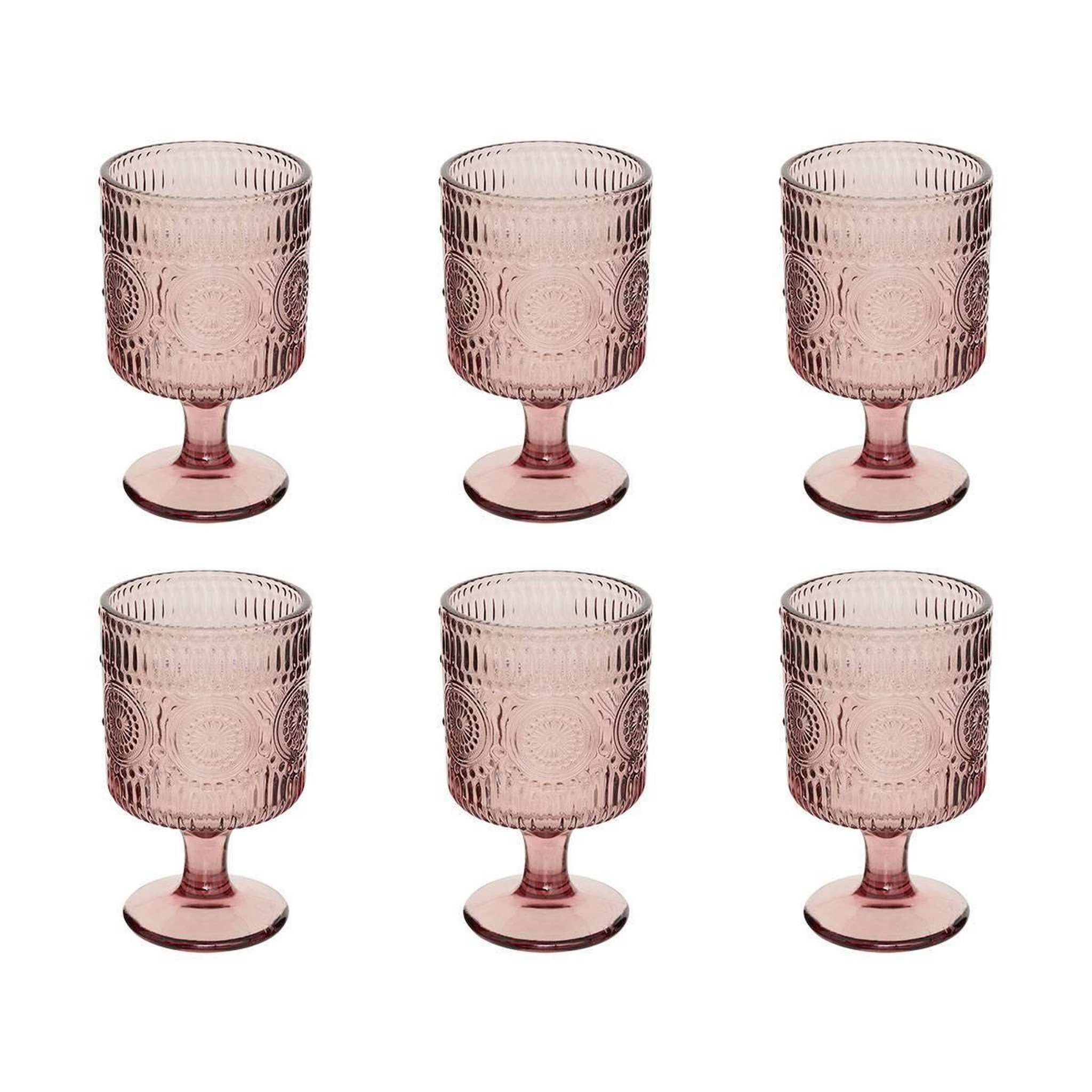 SECRET DE GOURMET Lot de 6 verres à vin  ina  21cl rose