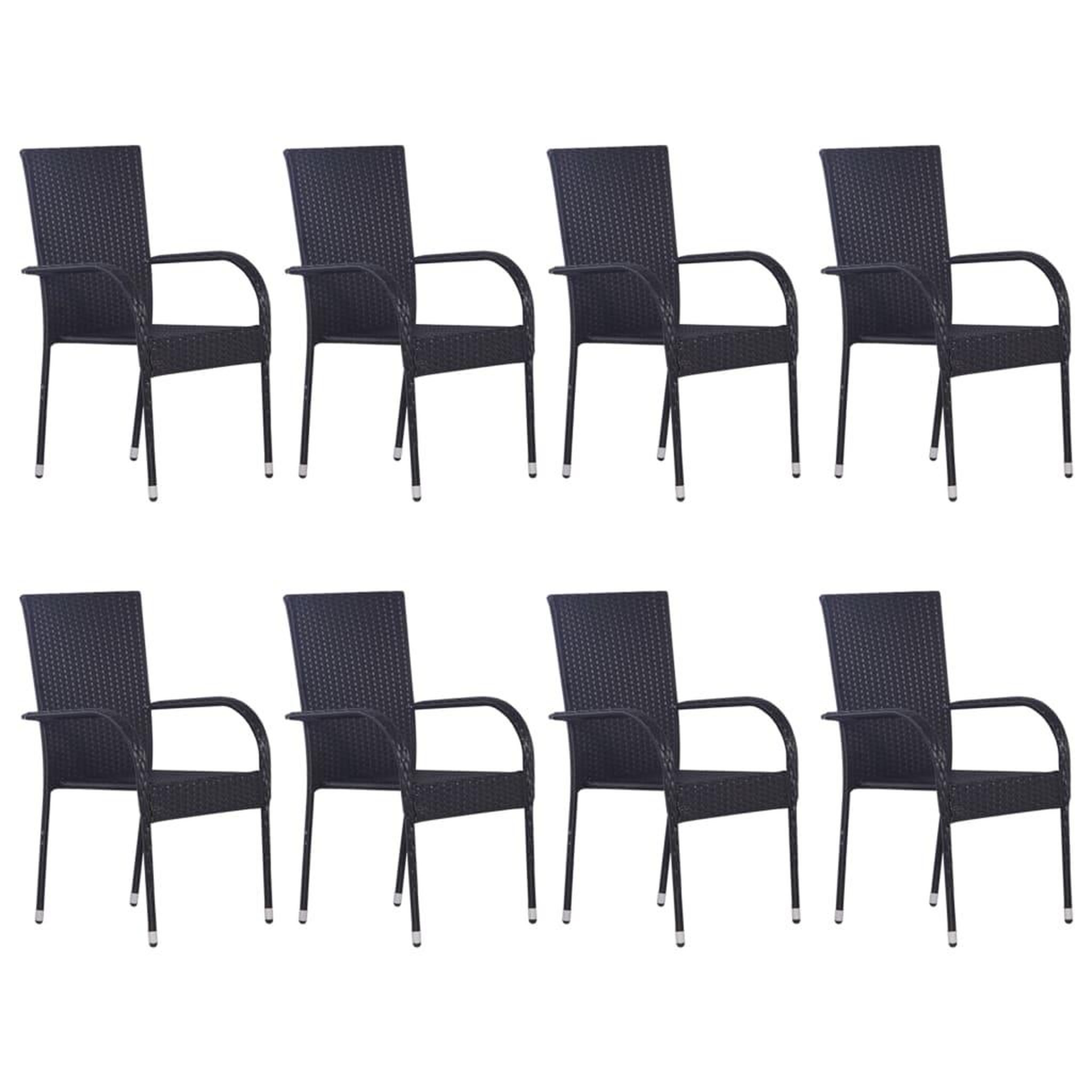 Voir la diapositive 5 : VIDAXL Ensemble a manger de jardin 9 pcs Noir
