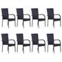 Voir la diapositive 5 : VIDAXL Ensemble a manger de jardin 9 pcs Noir