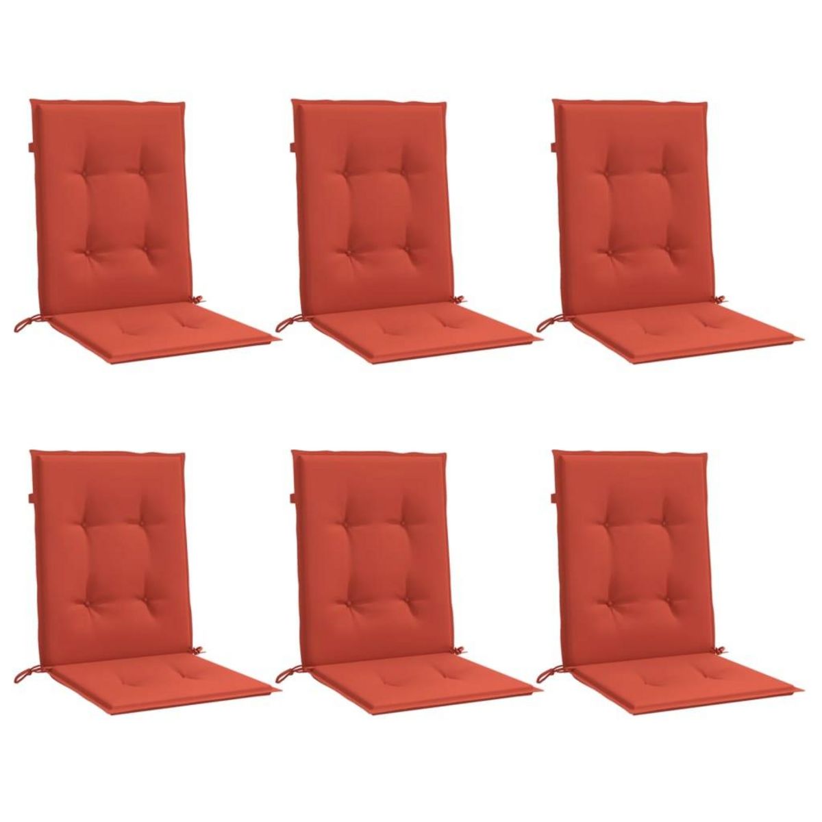 VIDAXL Coussins de chaise a dossier bas lot de 6 rouge melange tissu