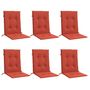 Voir la diapositive 3 : VIDAXL Coussins de chaise a dossier bas lot de 6 rouge melange tissu