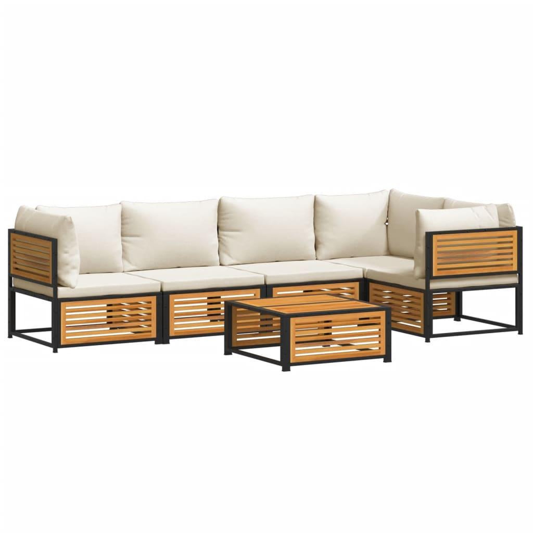 Voir la diapositive 2 : VIDAXL Salon de jardin avec coussins 6 pcs bois d'acacia solide