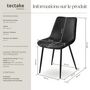 Voir la diapositive 6 : tectake Lot de chaises rembourrées aspect velours noir Lot de 8