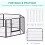 PAWHUT PawHut Parc enclos modulable pour animaux avec 2 portes - 12 panneaux modulables - acier noir