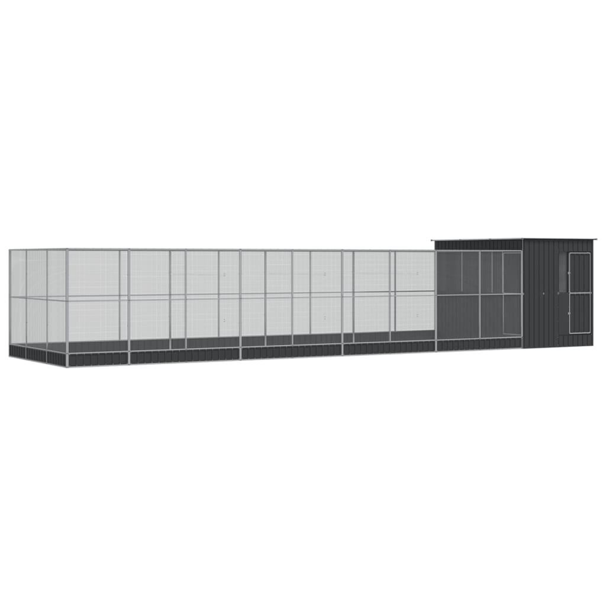 Voir la diapositive 2 : VIDAXL Voliere avec extension argente 1118x303x216 cm acier
