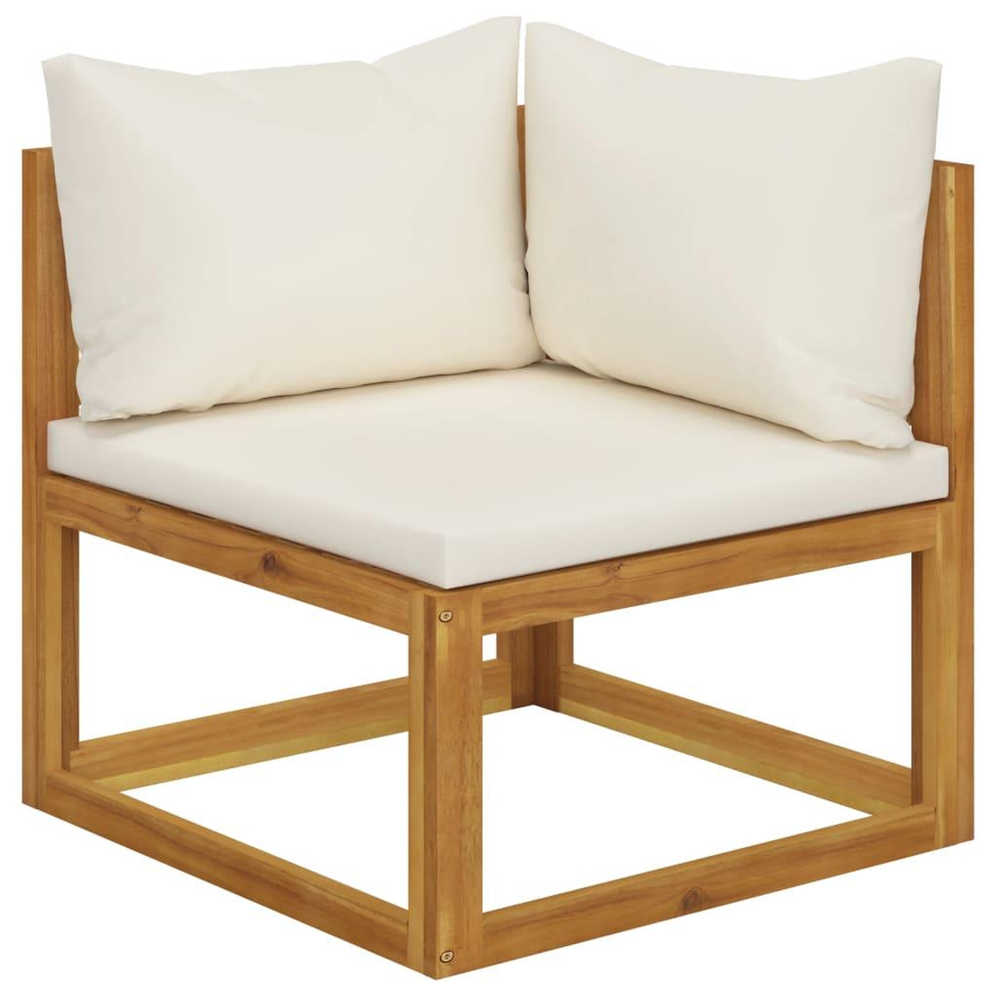Voir la diapositive 4 : VIDAXL Canape de jardin a 4 places avec coussin Creme Bois d'acacia