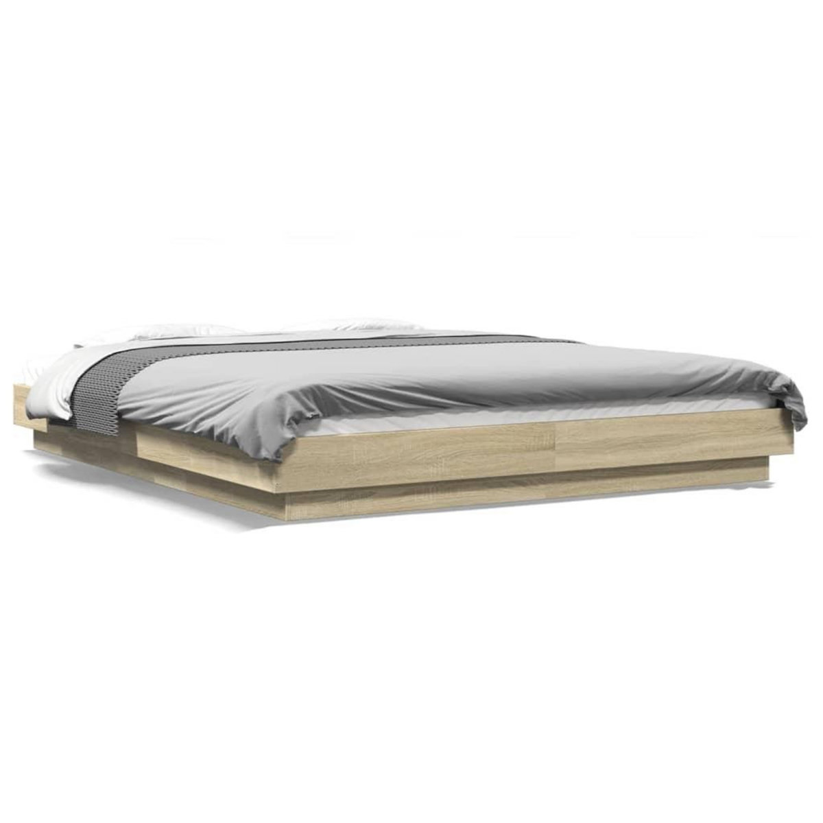 VIDAXL Cadre de lit avec lumieres LED sans matelas 160x200 cm