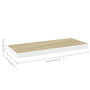 Voir la diapositive 6 : VIDAXL Etageres flottantes 2 pcs chene et blanc 60x23,5x3,8 cm MDF