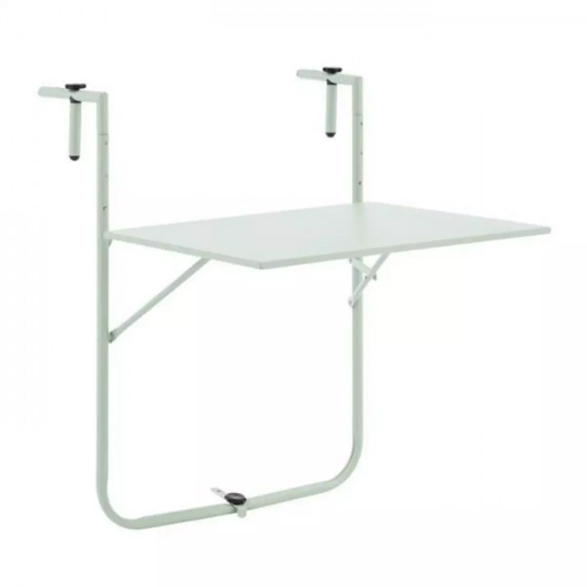 MARKET24 Table de balcon rabattable - Acier - 60 x 75 x 82-92 cm - Vert